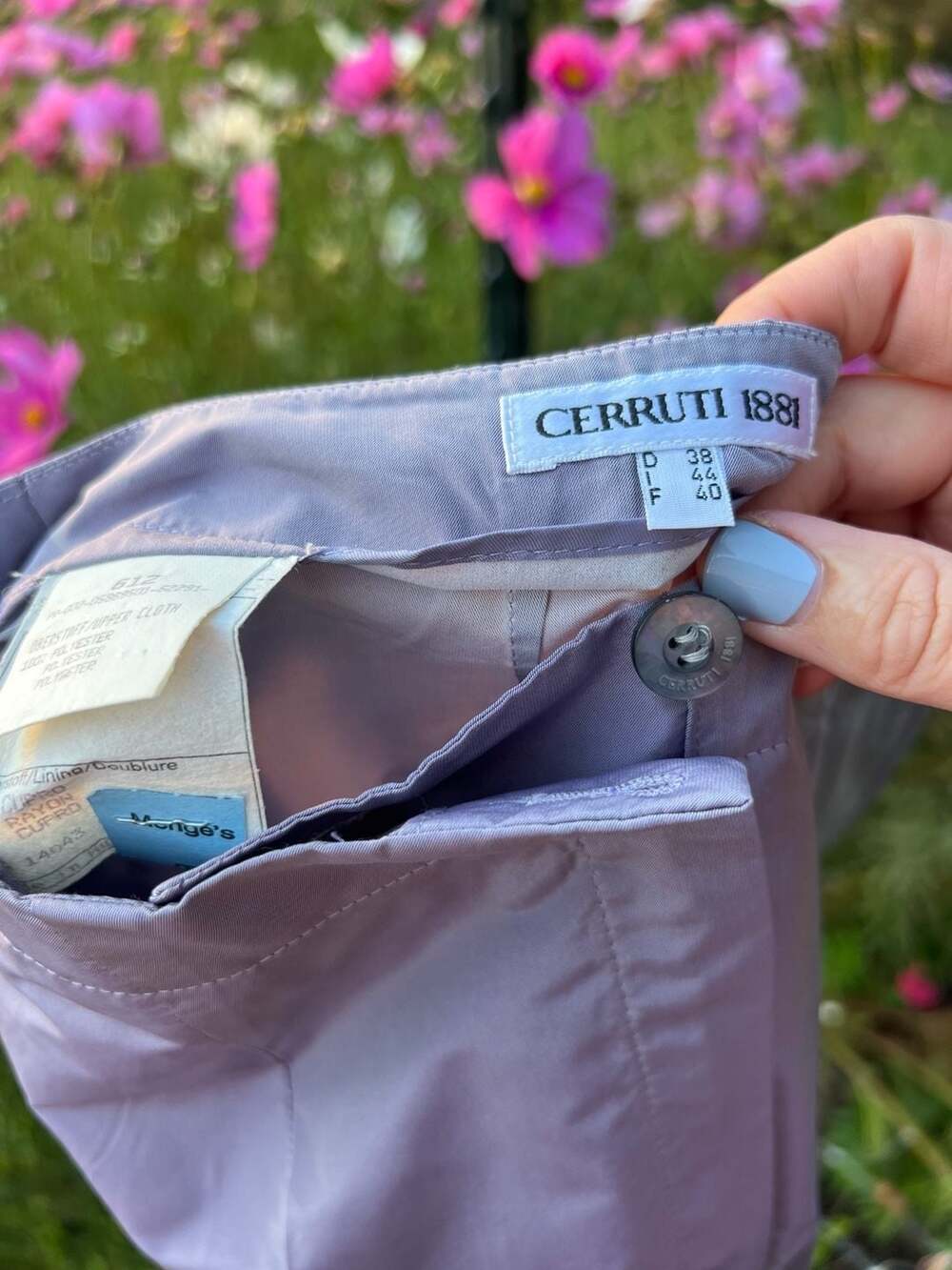 Cerruti 1881 Size 38 Purple Polyester Dress Pants